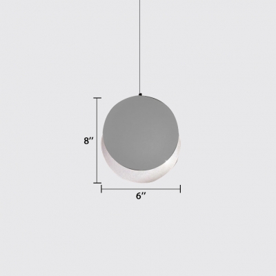 Acrylic Shade Moon Hanging Light Nordic Style White Finish LED Pendant Lamp for Cafe Restaurant