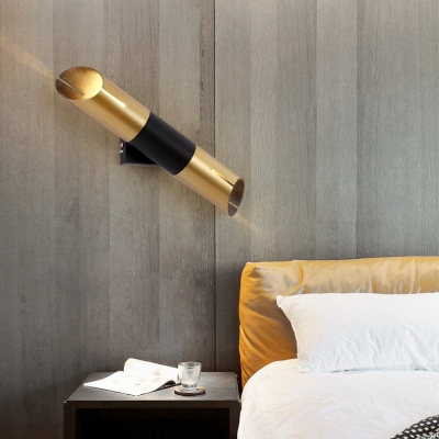 Brass Pipe LED Sconce Lighting Designer Style Metallic Lighting Fixture for Coffee Shop