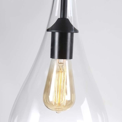 Clear Glass LED Mini Pendant Light Restaurant Lighting Fixture with Rope Accent