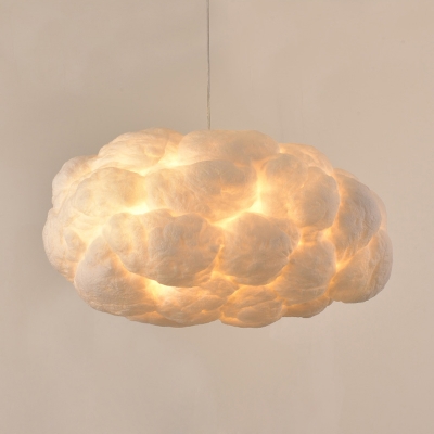 Cloud Shape Pendant Light Contemporary Cotton Decorative Hanging Light for Children Room