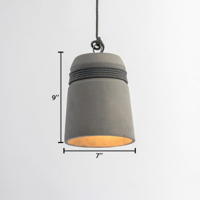 Industrial Simple Down LED Suspension Light Concrete Hanging Light for Dining Room