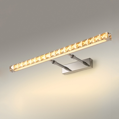 Linear LED Lighting Fixture Contemporary Crystal Wall Light for Dressing Table Mirror