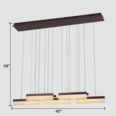 Linear Pendant Light Stylish Modern Acrylic Multi Light Hanging Lamp for Living Room