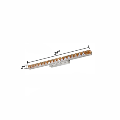 Linear Wall Mount Fixture Modern Style Extendable Crystal LED Vanity Light in Warm/White
