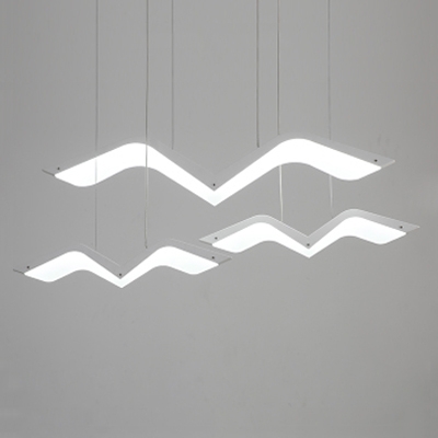 Seagull Shape Cluster Pendant Light Modern Simple Acrylic Multi Light Lighting Fixture