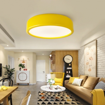 Acrylic Ceiling Lamp with Dome Shade Nordic Style Blue/Coffee/Yellow LED Flush Mount Lighting for Bedroom