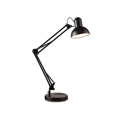 Arm Adjustable Desk Lamp Contemporary Steel 1 Light Desk Lamp in Black for Library