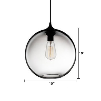 Bottle Pendant Lamp Contemporary Clear Glass 1 Head Lighting Fixture in Black for Kitchen