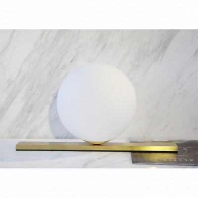 Brass Finish Ball Desk Light Designers Style Frosted Glass 1 Light Table Light for Bedroom