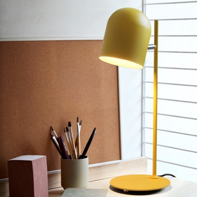 Colorful Simple Cup Table Lamp Metal Desk Light in Blue/Pink/Yellow for Study Room