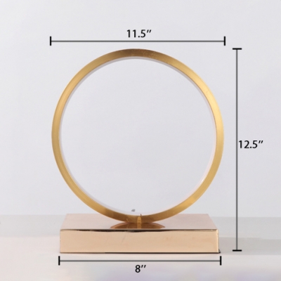Gold Circular LED Standing Table Light Nordic Style Simple Acrylic Standing Table Lamp