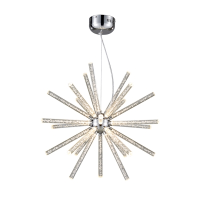 Metallic Sputnik Hanging Lamp Contemporary Multi Light LED Chandelier Light in Chrome