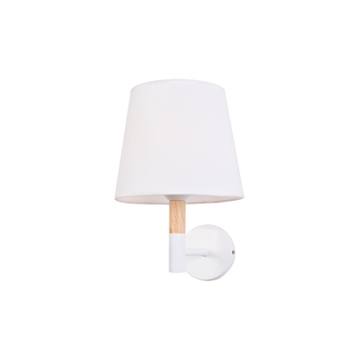 Minimalist Tapered Lighting Fixture with White Fabric Shade Single Head Wall Light Sconce