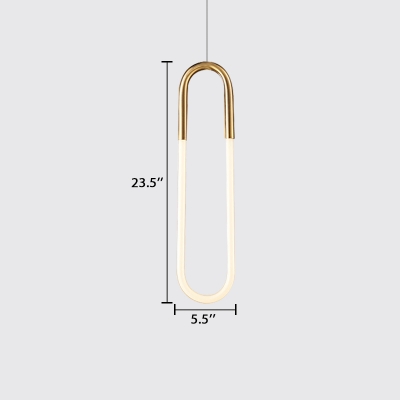 Oval Ring Hanging Pendant Lights Designers Lighting 1 Light/2 Light Chandelier in Gold Finish