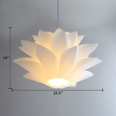 Plastic Lotus LED Hanging Light Contemporary Suspension Light for Exhibition Hall