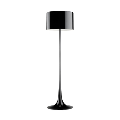 Round LED Floor Light Contemporary Concise Accent Floor Lamp in Black for Living Room