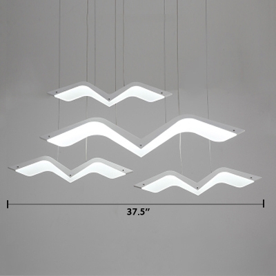 Seagull Shape Cluster Pendant Light Modern Simple Acrylic Multi Light Lighting Fixture