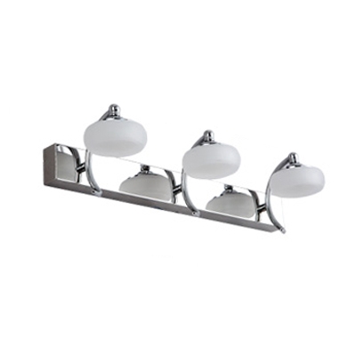 Stainless Curved Arm Makeup Light Contemporary Wall Mount Fixture for Mirror Bathroom