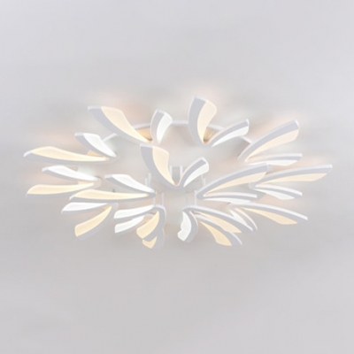 2 Tiers LED Ceiling Light with Dandelion Simplicity Acrylic Multi Light Semi Flush Light in White