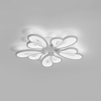5 Heads Heart Shape Ceiling Chandelier Modern Chic Acrylic LED Semi Flushmount in Warm/White/Neutral