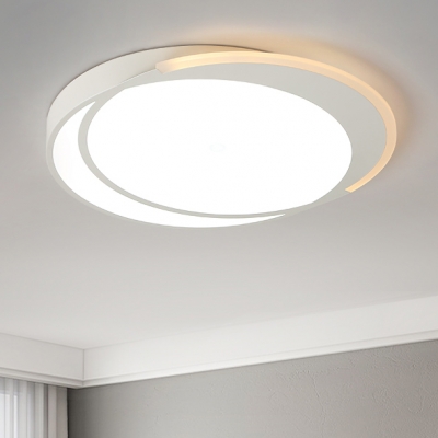 Acrylic Shade Circular Ceiling Light Monochromatic LED Flush Mount Light in Warm/White