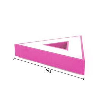 Green/Pink Triangle Ceiling Fixture with Acrylic Shade LED Flush Mount for Baby Kids Room