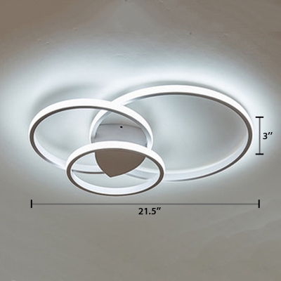 Minimalist Circle Lighting Fixture Metal LED Flush Mount in Warm/White/Neutral for Corridor Bedroom
