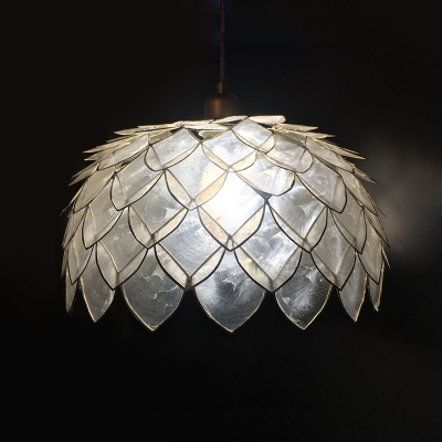 Pinecone Style Ceiling Pendant Light Designer Style White Shell Single Head Hanging Lamp