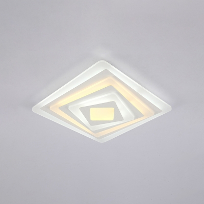Simple Concise Multi-Layer Ceiling Fixture with Square Acrylic Shade LED Flush Mount in Warm/White