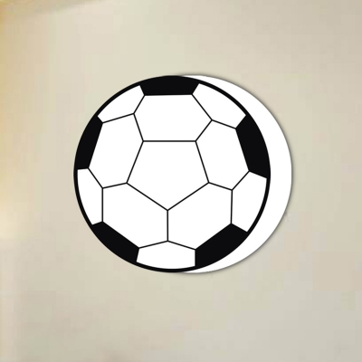 Single Light Football Sconce Light Amusement Park Metal Wall Mount Fixture in Black and White