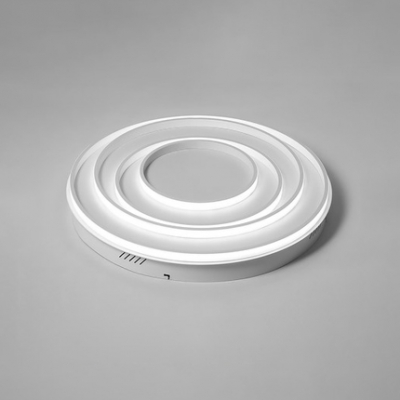 White Circular Ring LED Ceiling Fixture Contemporary Metallic Ceiling Light for Living Room