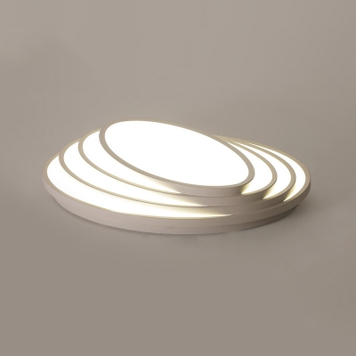 Acrylic Oval Shade LED Ceiling Fixture Modern Fashion Flush Mount Light in Warm/White