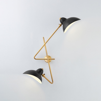 Black Duckbill Shade Sconce Light Modern Design Metal 2 Lights Decorative Wall Mount Light