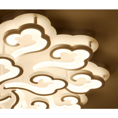 Cloud LED Semi Flushmount with Acrylic Shade Stylish 4/6 Heads Ceiling Fixture in Warm/White/Neutral