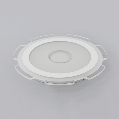 Gear LED Flush Mount with Acrylic Shade Contemporary Surface Mount Ceiling Light in White