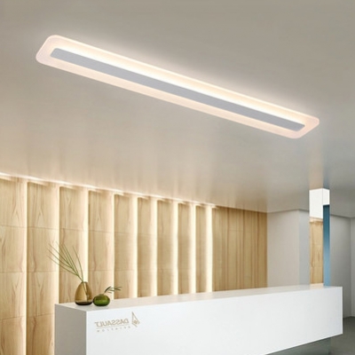 Linear LED Flush Light Nordic Style Acrylic Ceiling Lamp in Warm/White for Living Room Office