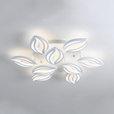 Modernism 2 Tiers Petal Ceiling Lamp Acrylic Multi Lights LED Ceiling Flush Mount in White