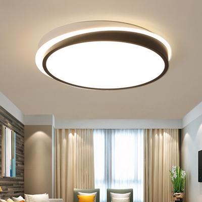 Round Ceiling Flush Mount with Acrylic Shade Stylish Modern LED Flush Light in Black and White