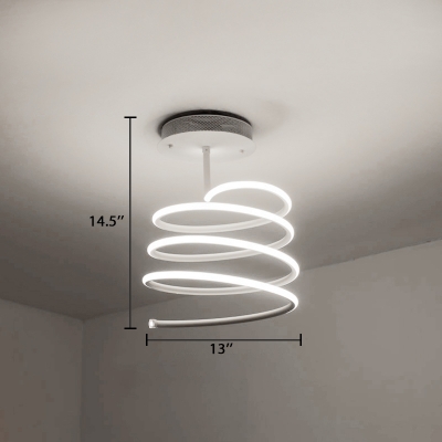 Spiral Ceiling Flush Mount Modern Metal LED Lighting Fixture in Warm/White for Sitting Room