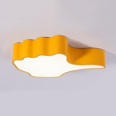 Yellow Thumb Up Model Ceiling Fixture Acrylic LED Flush Mount for Children Classroom