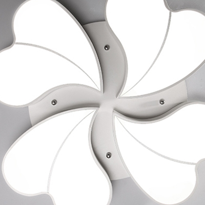 4 Lights Loving Heart Lighting Fixture Contemporary Metallic LED Flush Mount in White