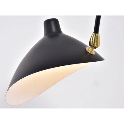 5 Lights Duckbill Ceiling Light Modern Fashion Metallic Semi Flushmount in Black for Living Room