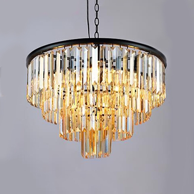 Lights Chandelier Lamp, Contemporary Amber Glass Chandeliers