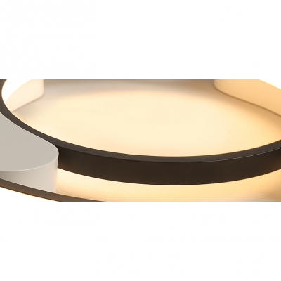 Black Halo Ring LED Ceiling Light Simplicity Metallic Flushmount for Living Room Bedroom