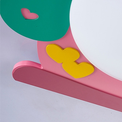 Cartoon House LED Wall Mount Fixture Green and Pink Wooden Wall Lamp for Children Bedroom