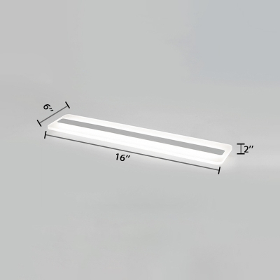 Minimalist Linear Flush Mount Lighting Acrylic LED Ceiling Fixture in Warm/White for Corridor