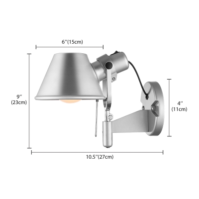Single Light Adorable Silver Color Wall Lamp