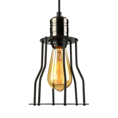1 Light Hanging Ceiling LED Mini Pendant with Metal Cage
