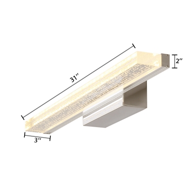 Acrylic Vanity Light with Linear Shape Modern Chic LED Wall Lamp in Stainless for Bathroom