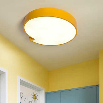 Acrylic LED Flush Light with Comma Symbol Letters&Numbers Blue/Yellow Ceiling Light for Kids
